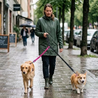 Laisse double pour Chien élimine le besoin de tenir deux laisses séparées pour plus de liberté de mouvement
