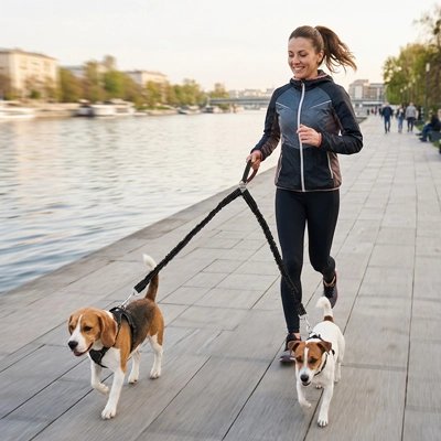 Laisse double pour Chien évitent l'emmêlement des attaches lors des mouvements des chiens