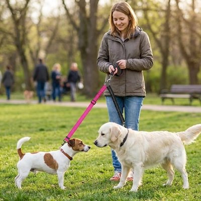 Laisse double pour Chien garantissent une connexion sécurisée aux colliers ou harnais