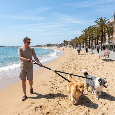 Laisse double pour Chien  s'adapte à différentes tailles de chiens et situations de marche