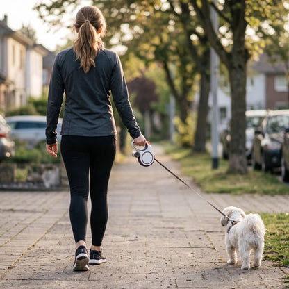 Laisse enrouleur Mécanisme enrouleur automatique Le câble se rétracte et se déploie automatiquement selon les mouvements de l'animal