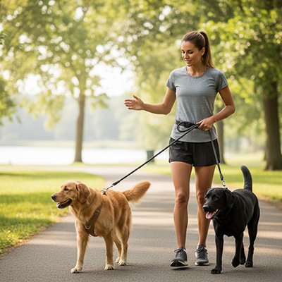 Laisse pour chien Conçue pour promener deux chiens simultanément en toute sécurité avec une seule laisse