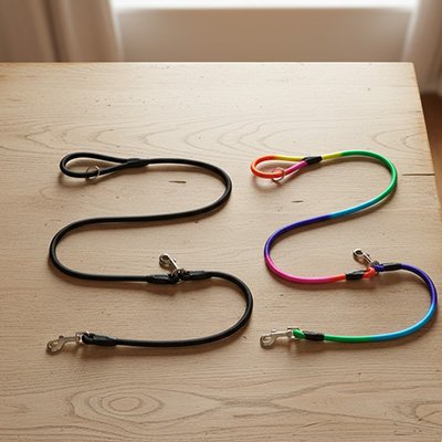 Laisse pour chien Disponible multicolore arc-en-ciel et modèle noir