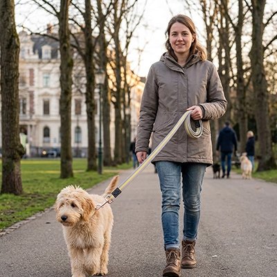 Laisse pour Chien Double bande décorative Liserés colorés contrastants 