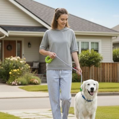 Laisse pour Chien Évite l'emmêlement pendant la marche liberté de mouvement naturelle au chien
