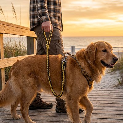Laisse pour Chien permet un accrochage et décrochage rapide et sécurisé au collier ou harnais