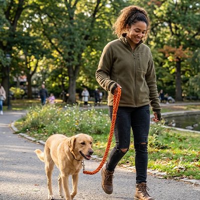 Laisse pour Chien Poignée de préhension confortable permettant une tenue prolongée sans inconfort
