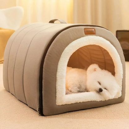 Lit dome pour chien qui garde bien leur chaleur tres doux et il aimes bien se cacher de la lumiere. - WOOF TOUT