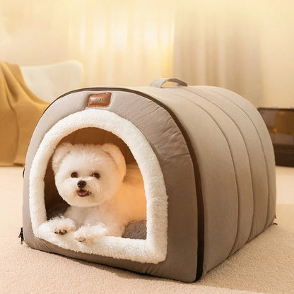 Lit dome pour chien qui garde bien leur chaleur tres doux et il aimes bien se cacher de la lumiere. - WOOF TOUT