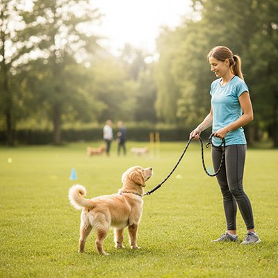 Longe pour chien Conception élastique intégrée qui réduit les à-coups brusques