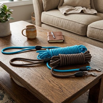 Longe pour Chien Conception enroulable facilite le rangement et le transport sans encombrement