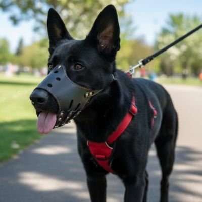 Muselière pour chien​  Forme enveloppante épousant naturellement la morphologie du museau sans comprimer