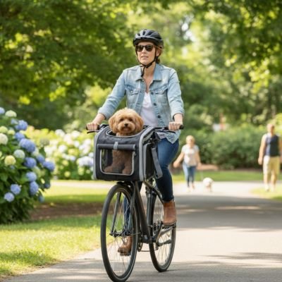 Panier à vélo pour Chien assure la stabilit protection de l'animal même sur terrain irrégulier