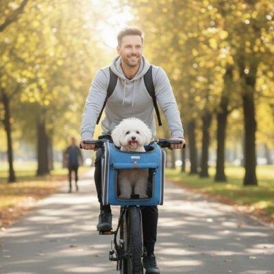 Panier à vélo pour Chien garantit une ventilation optimale et permet à l'animal de voir l'extérieur sans stress