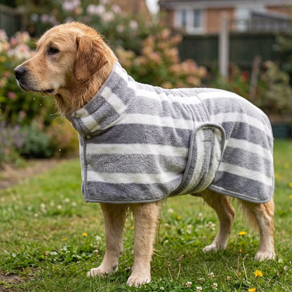 Peignoir pour Chien système de boutons pression ajustables au niveau du cou et du ventre