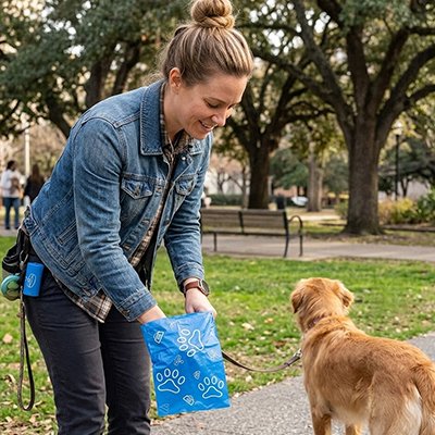 Sac a crotte conçu pour une utilisation des sorties quotidiennes parc ou en ville
