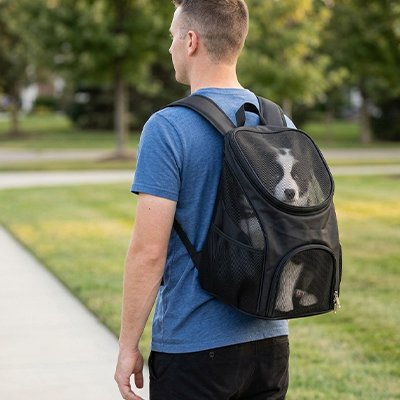 Sac a dos chien utilisable en mode sac à dos dorsal ou en portage ventral selon les besoins