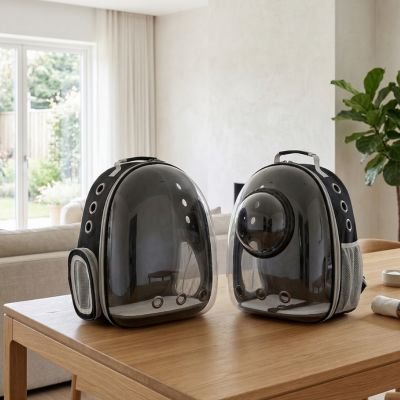 Sac a dos chien dans cage de transport