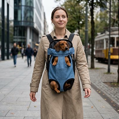 Sac de transport Chien Conception mains libres Permet de porter son animal en toute sécurité 