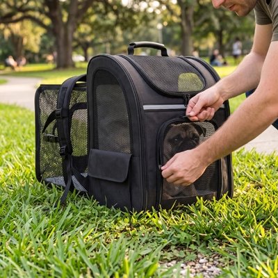 Sac de transport pour Chien Base stable maintenant une structure solide même lorsque posé au sol