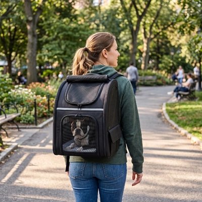 Sac de transport pour Chien Panneaux en mesh sur plusieurs faces assurant une circulation d'air optimale pour l'animal