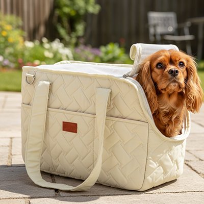 Sac de transport pour chien Tissu avec motif géométrique en relief offrant confort et protection pour l'animal
