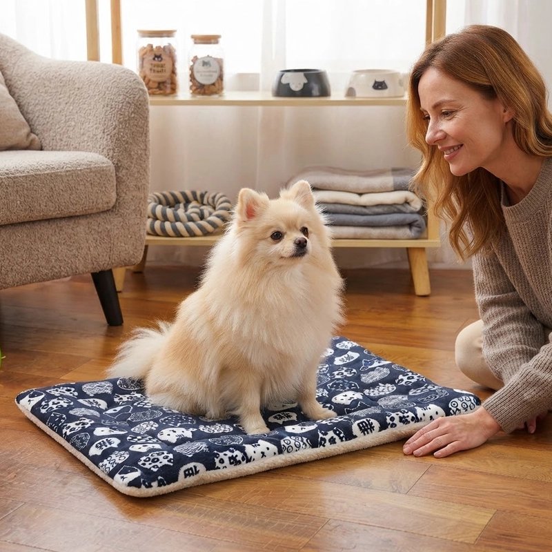 Tapis Chien  peut être déplacé facilement d'une pièce à l'autre selon les besoins