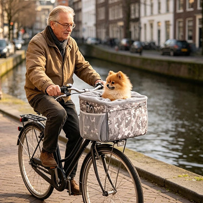 Vélo panier pour Chien Équipé d'une sangle d'attache intégrée pour maintenir l'animal pendant le trajet 
